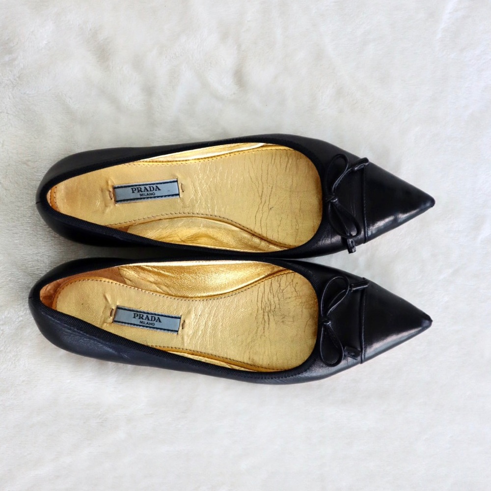 Prada pointed toe ballet flats 7.5